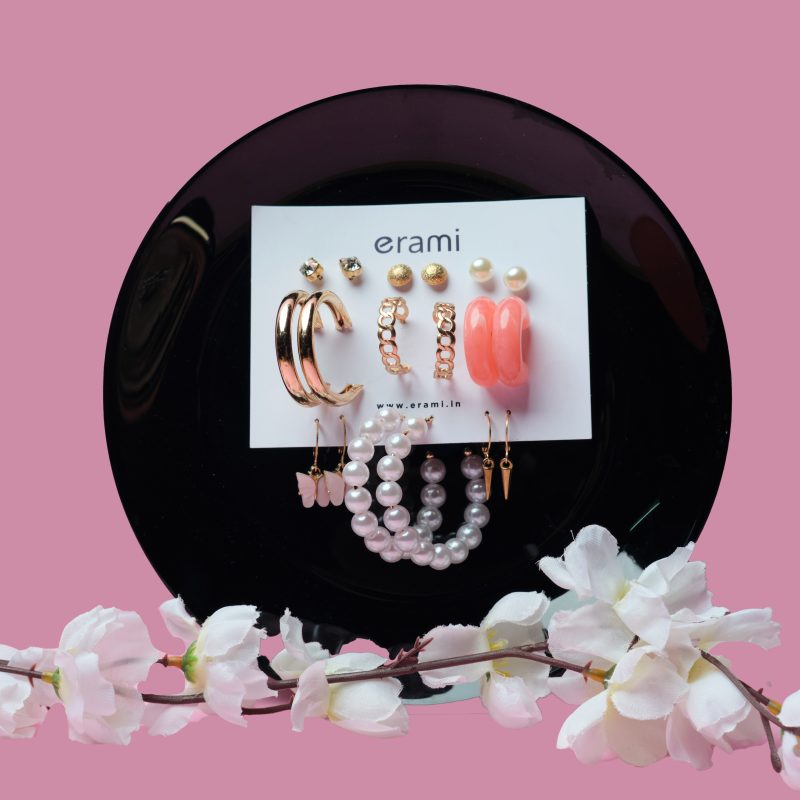 Elevate your style with the Erami Isqu Combo Earrings, a sophisticated choice for modern women who value both elegance and versatility. These earrings are a stunning blend of geometric and classic designs, crafted from premium materials to ensure durability and timeless appeal. Ideal for young women, including college students and working professionals, the Erami Isqu Combo Earrings seamlessly transition from day to night, making them a versatile addition to any jewelry collection. The unique geometric design of the Erami Isqu Combo Earrings adds a contemporary touch to your look, while the classic elements provide a timeless charm. Whether you're heading to a formal event, a casual day out, or a business meeting, these earrings are designed to complement a wide range of outfits and styles. Their premium quality ensures that you make a lasting impression wherever you go. In the Indian market, where fashion is a key expression of personal style, the Erami Isqu Combo Earrings stand out as a fashionable choice. Perfect for young women aged 15 to 30, these earrings cater to both college girls seeking trendy accessories and working women looking for chic, professional jewelry. The combination of modern design and classic elegance makes these earrings a must-have for anyone who appreciates high-quality, stylish accessories. Adding the Erami Isqu Combo Earrings to your wardrobe means investing in versatile jewelry that offers both style and substance. These earrings not only enhance your look but also reflect your sophisticated taste. Whether you're shopping for yourself or searching for the perfect gift for a loved one, the Erami Isqu Combo Earrings are a remarkable choice that blends fashion with functionality. Explore the Erami Isqu Combo Earrings today and experience the perfect fusion of modern geometric design and timeless elegance. Upgrade your jewelry collection with these exquisite earrings and make a stylish statement wherever you go.